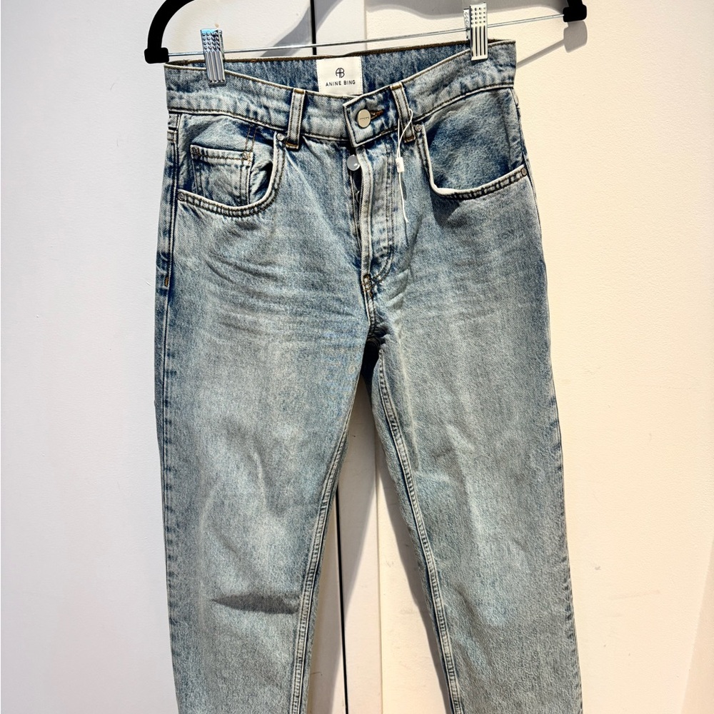 ANINE BING Benson High Rise Straight Jeans 24 - Picture 4 of 6